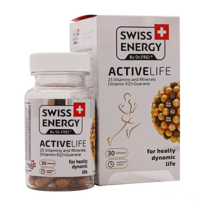 کپسول اکتیو لایف سوییس انرژی بسته 30 عددی