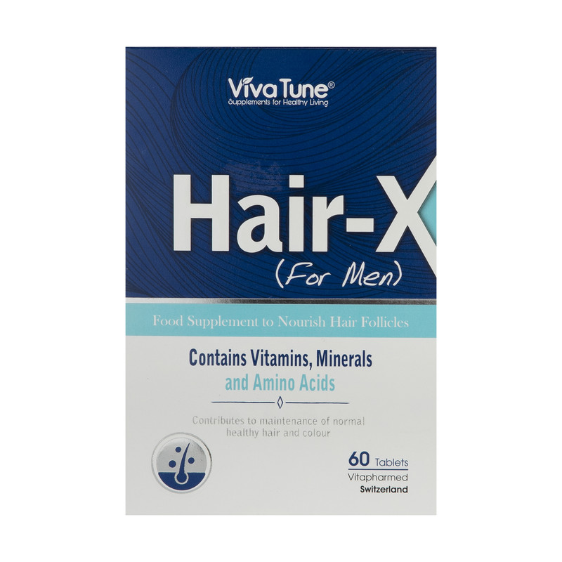 قرص مکمل تقویت مو و جلوگیری از ریزش ویوا تون مدل Hair-X آقایان بسته 60 عددی با ویتامین‌های C، E و گروه B برای حفظ رنگ و سلامت مو و افزایش رشد و ضخامت تارهای مو